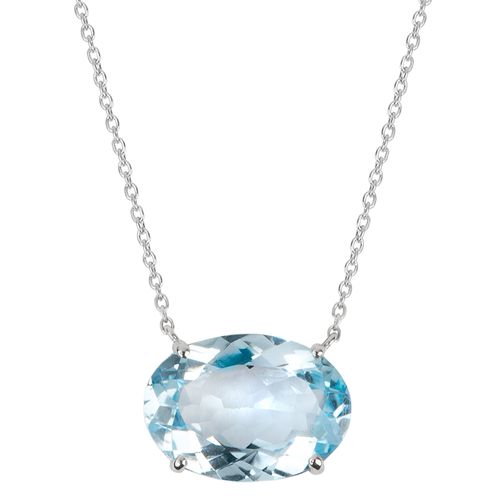 Colar solitário topázio sky oval 6cts