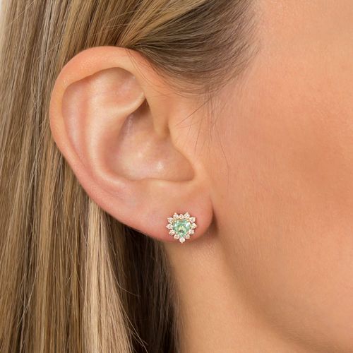 Brinco esmeralda coração 0,76ct e brilhantes