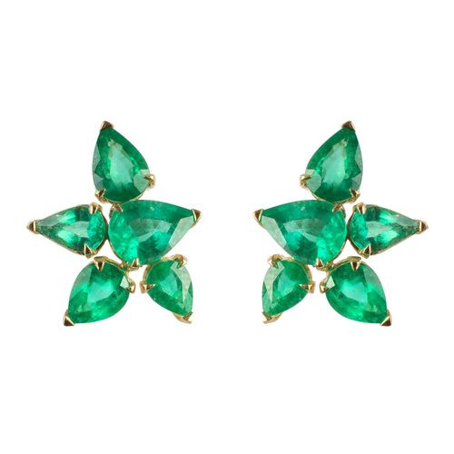 Brinco esmeralda gotas 9,81cts