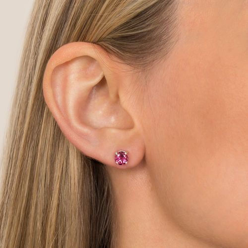 Brinco solitário de turmalina rosa 1,87cts