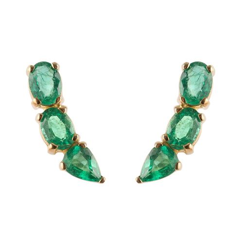 Brinco ear cuff esmeraldas