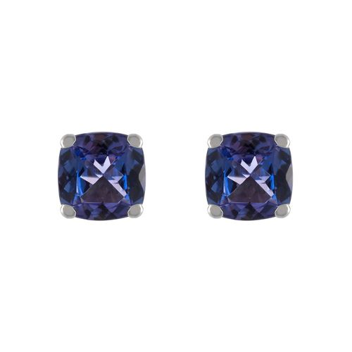 Brinco solitário de Tanzanita cushion 2,49cts