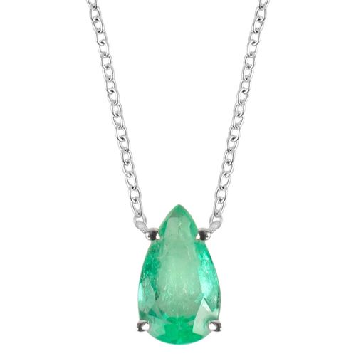 Colar solitário esmeralda gota 1,15cts