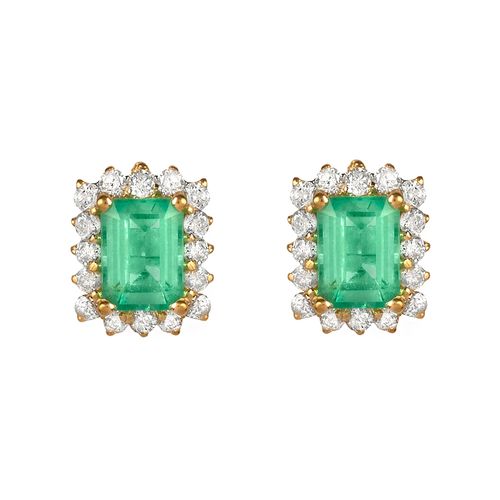 Brinco esmeralda 0,91ct e brilhantes