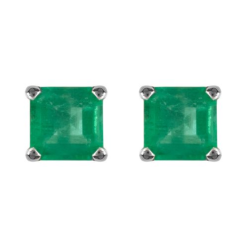 Brinco solitário esmeralda quadrada 2,35cts
