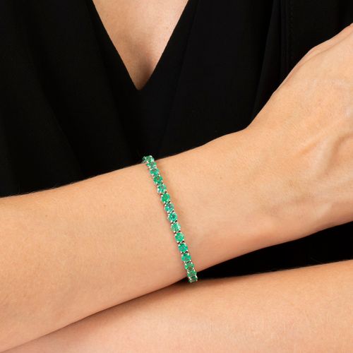 Pulseira riviera de esmeraldas 9,20cts