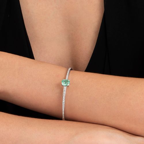 Bracelete esmeralda colombiana 2,09cts e brilhantes