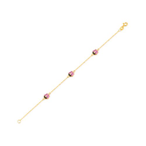 Pulseira joaninha rosa