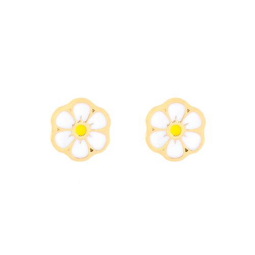Brinco margarida esmaltada