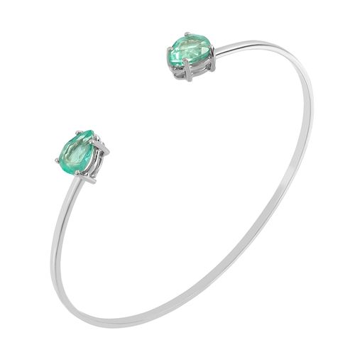 Bracelete duplo esmeraldas (8x6mm)