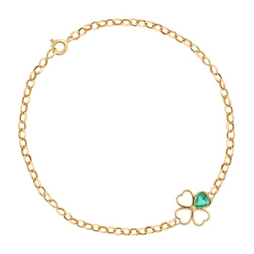 Pulseira trevo esmeralda