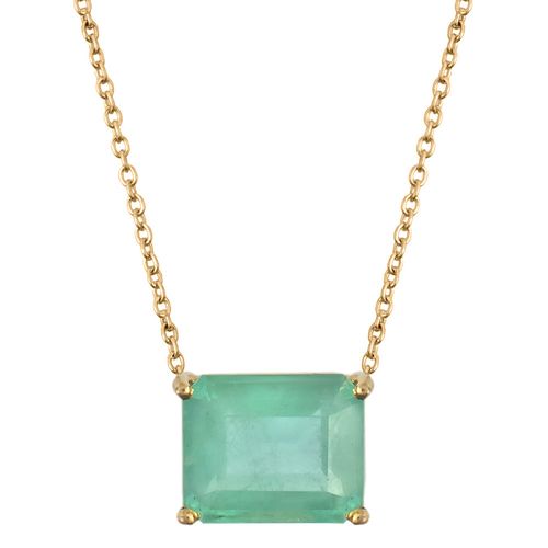 Colar solitário esmeralda retangular 2,82cts