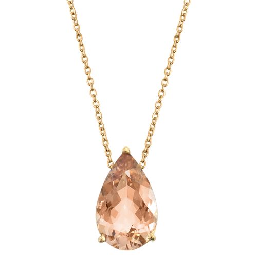 Colar solitário morganita gota 3,50cts
