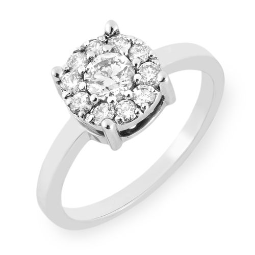 Anel illusion brilhantes brancos 58 pontos