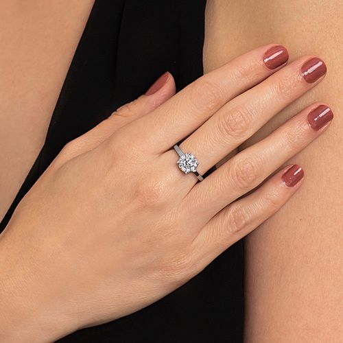 Anel illusion brilhantes brancos 58 pontos