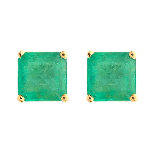 Brinco solitário esmeralda quadrada 2,62cts