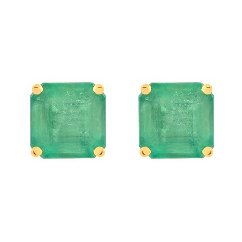 Brinco solitário esmeralda quadrada 1,73cts