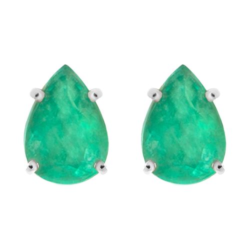 Brinco solitário esmeralda gota 2,94cts