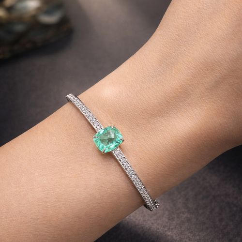 Bracelete esmeralda colombiana 2,09cts e brilhantes