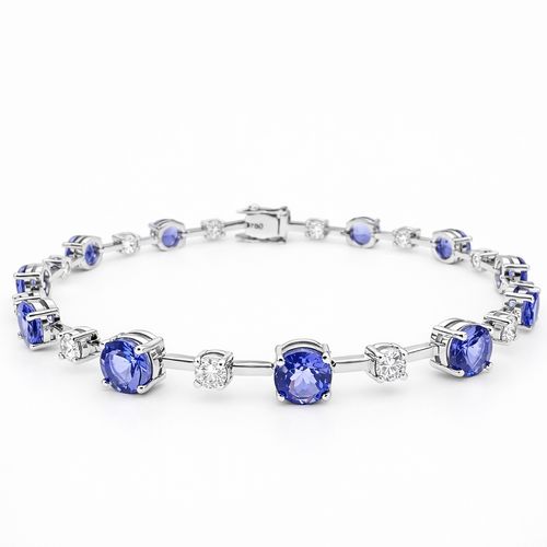 Riviera tanzanita e brilhantes brancos