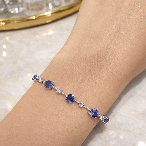 Riviera tanzanita e brilhantes brancos