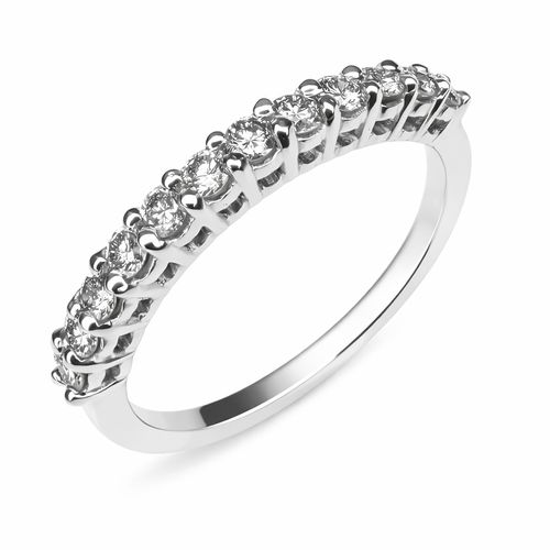 Meia aliança brilhantes brancos 41 pontos