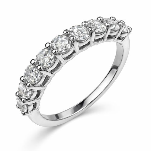 Meia aliança brilhantes brancos 82 pontos