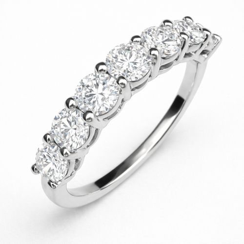 Meia aliança brilhantes brancos 122 pontos