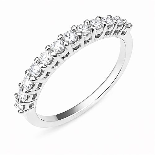 Meia aliança brilhantes brancos 41 pontos