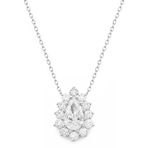 Colar diamante gota 46 pontos e brilhantes ao redor