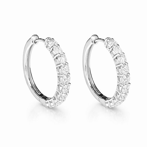 Brinco argola brilhantes 1,23cts