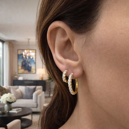 Brinco argola brilhantes 1,26cts