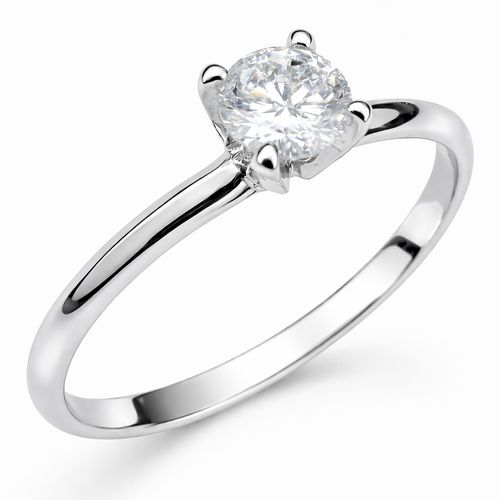 Anel solitário brilhante branco 20 pontos