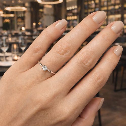 Anel solitário brilhante branco 20 pontos