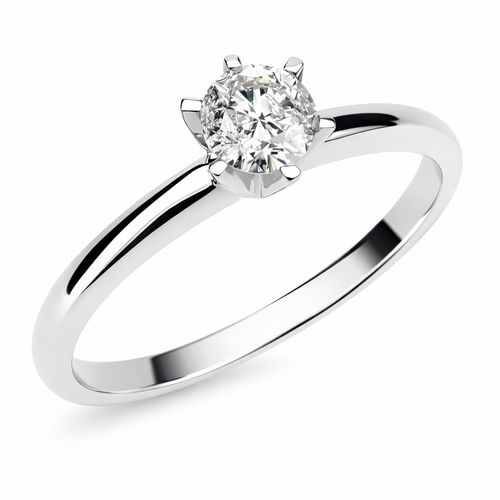 Anel solitário brilhante branco 20 pontos