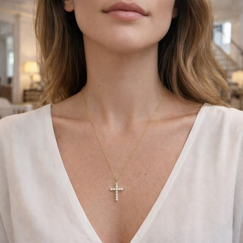 Pingente brilhantes cruz maior