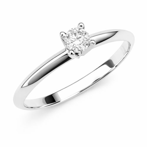 Anel solitário brilhante branco 10 pontos