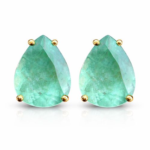 Brinco solitário esmeralda gota 6,05cts