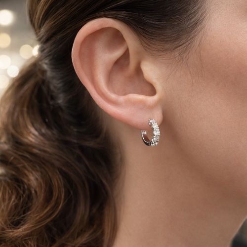 Brinco argola brilhantes 90 pontos