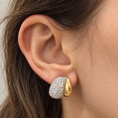Brinco argola dupla 3,30cts
